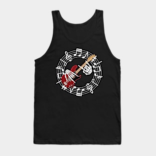 guitar  music  gift skeleton Tank Top